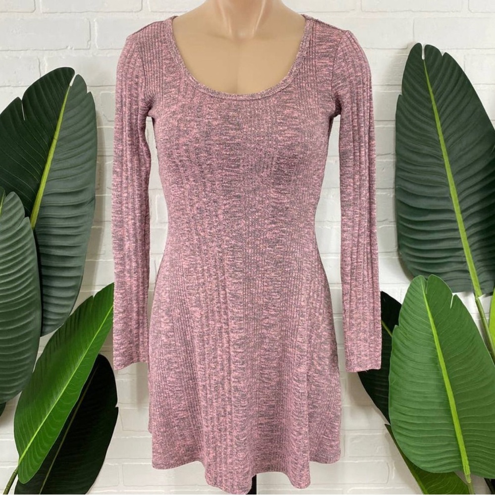 No Comment mauve pink knit sweater dress